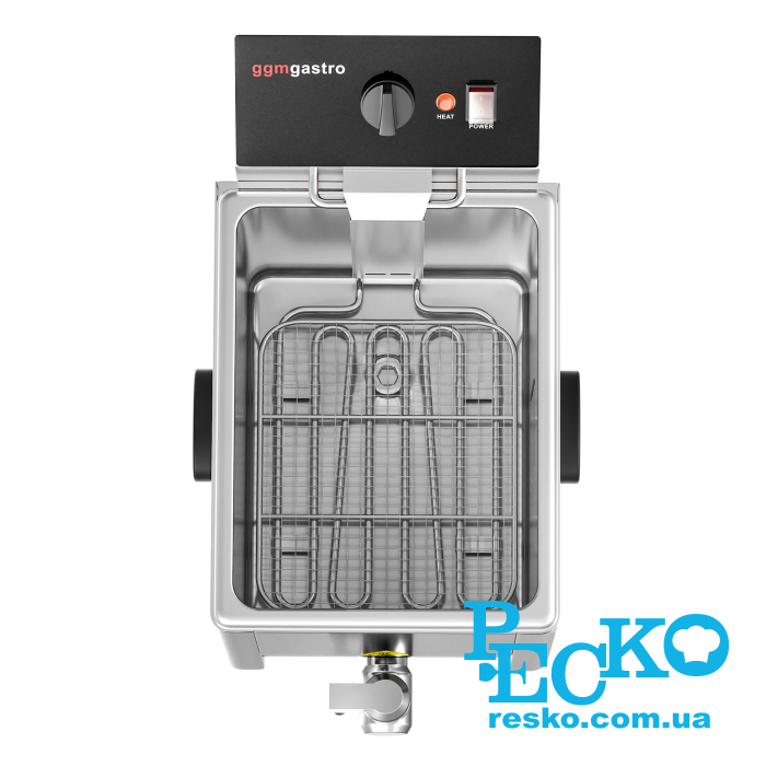 Фритюрниця GGM Gastro EFH8 з краном електрична професійна 8 л