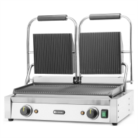 Гриль контактний Hendi 263709 притискний професійний ребристий