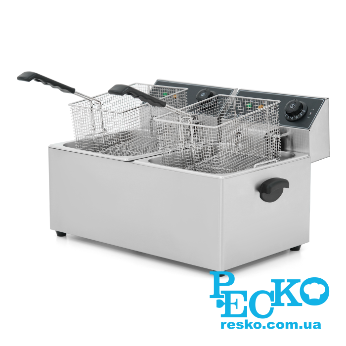 Фритюрниця GoodFood EF88 BLACK електрична професійна 8+8 л