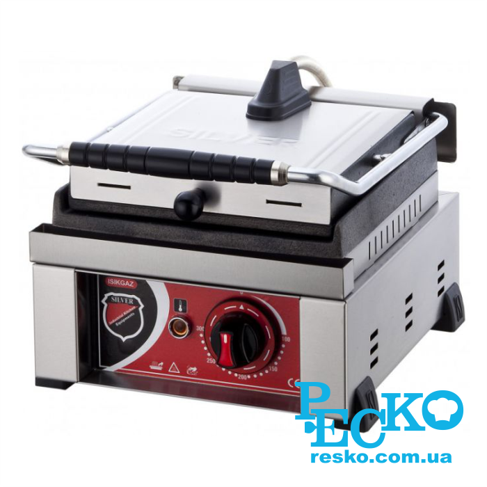 Гриль контактний Silver SS-08 притискний професійний ребристий