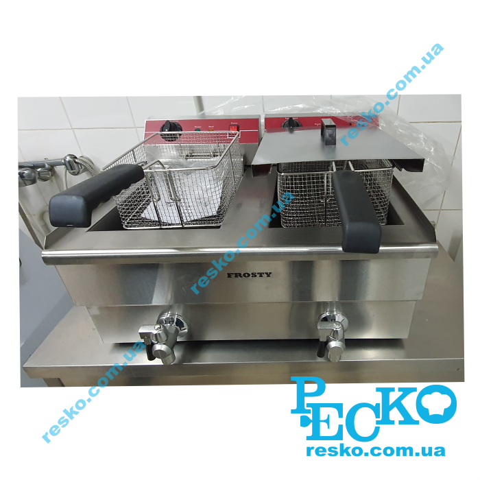 Фритюрниця Frosty EF-102V з краном електрична професійна 8+8 л