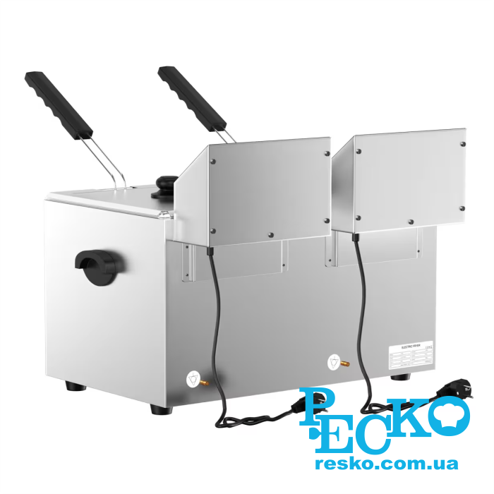 Фритюрниця GGM Gastro EFH8+8 з краном електрична професійна 8+8 л