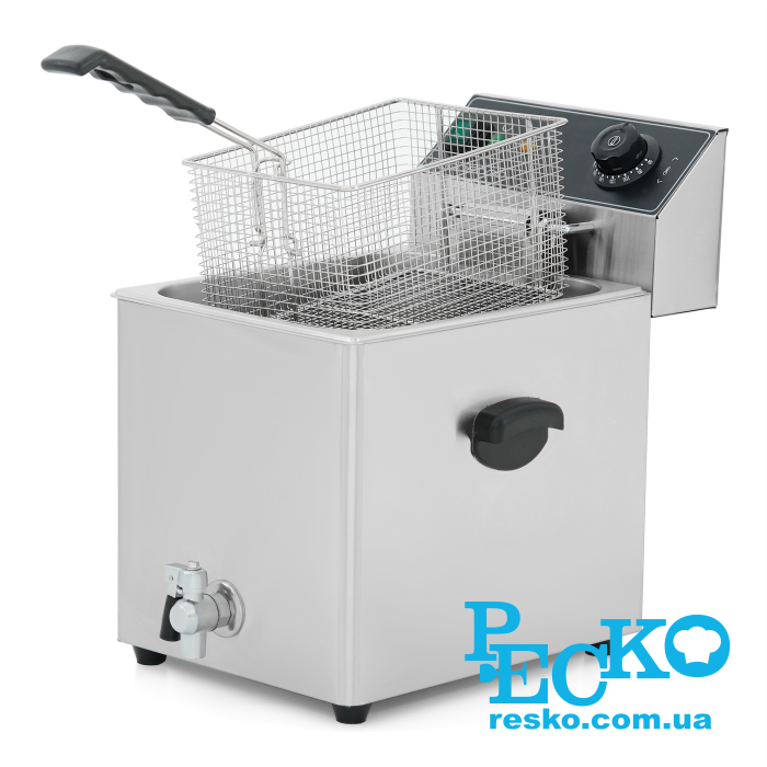 Фритюрниця GoodFood EF8T BLACK з краном електрична професійна 8 л