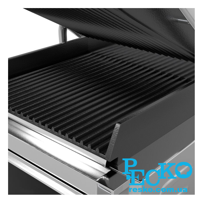 Гриль контактний GGM Gastro KGJ432 притискний професійний ребристий