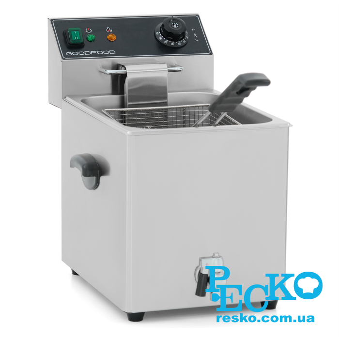 Фритюрниця GoodFood EF8T BLACK з краном електрична професійна 8 л