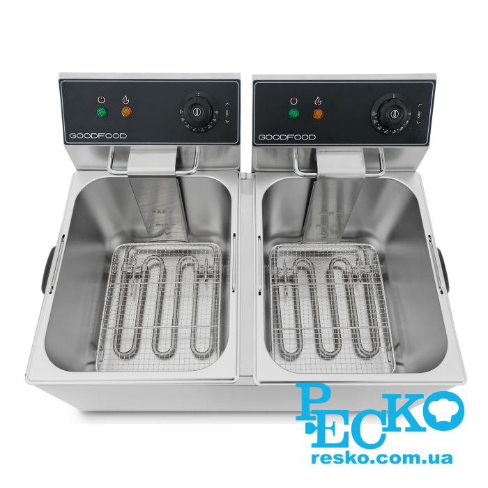 Фритюрниця GoodFood EF88 BLACK електрична професійна 8+8 л