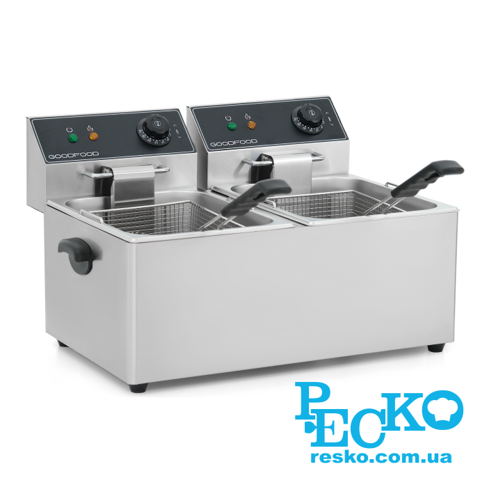 Фритюрниця GoodFood EF88 BLACK електрична професійна 8+8 л