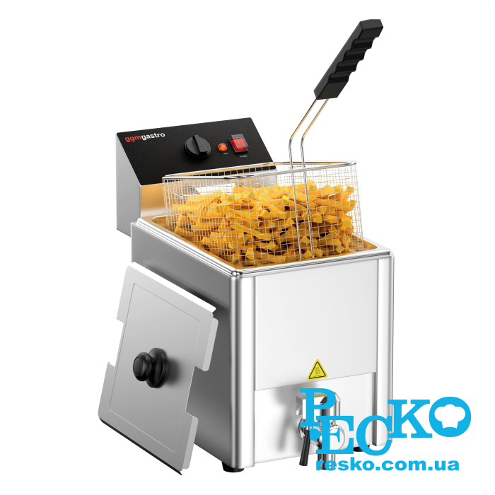 Фритюрниця GGM Gastro EFH8 з краном електрична професійна 8 л