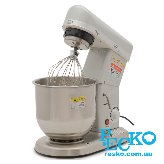 Миксер кондитерский планетарный GoodFood PM-B7 SILVER серебро профессиональный 7 л промышленный настольный от компании РЕСКО