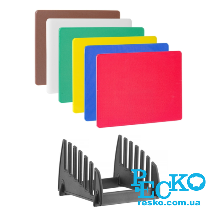 Набір кухонних дошок HACCP Hendi 825686 обробних 450х300 - 6 шт