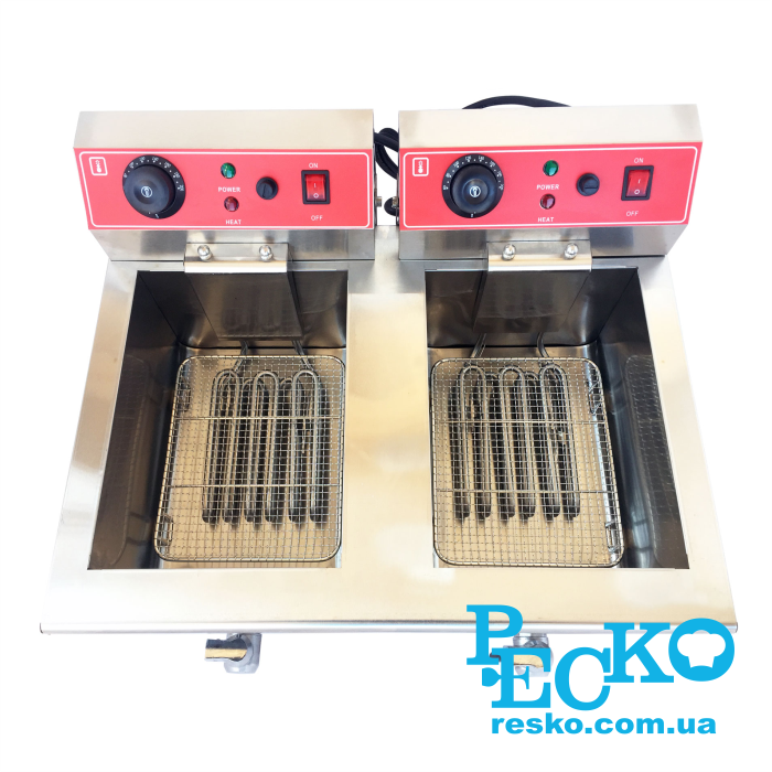 Фритюрниця GoodFood EF8+8 з краном електрична професійна 8+8 л