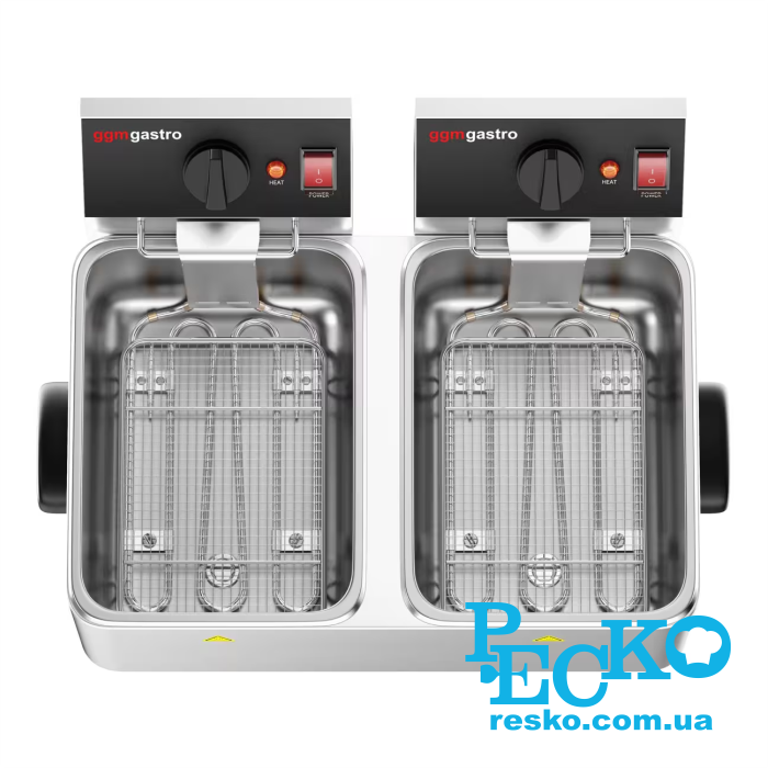 Фритюрниця GGM Gastro EFH4+4 електрична професійна 4+4 л
