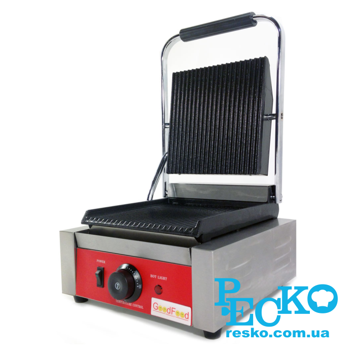 Гриль контактний GoodFood ECG10 притискний професійний ребристий