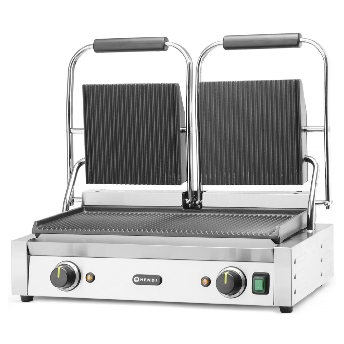 Гриль контактный Hendi 263709 прижимной профессиональный ребристый