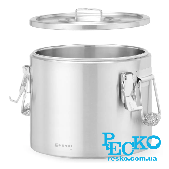 Термос для їжі із неіржавної сталі  10 л Hendi 710197 для транспортування їжі