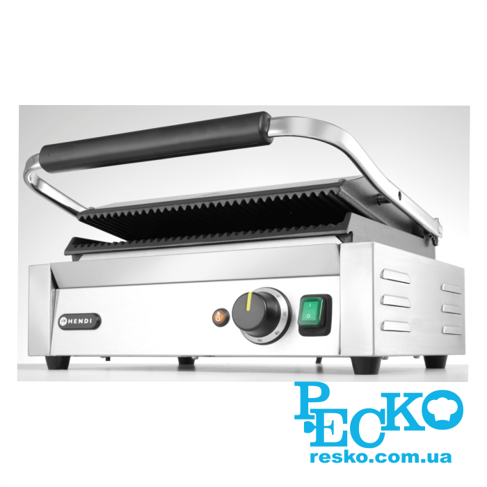 Гриль контактний Hendi 263655 притискний професійний ребристий