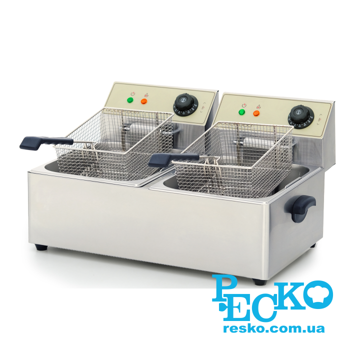 Фритюрниця GoodFood EF66 BEIGE електрична професійна 6+6 л