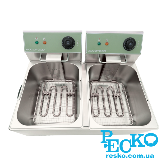 Фритюрниця GoodFood EF66 GREEN електрична професійна 6+6 л