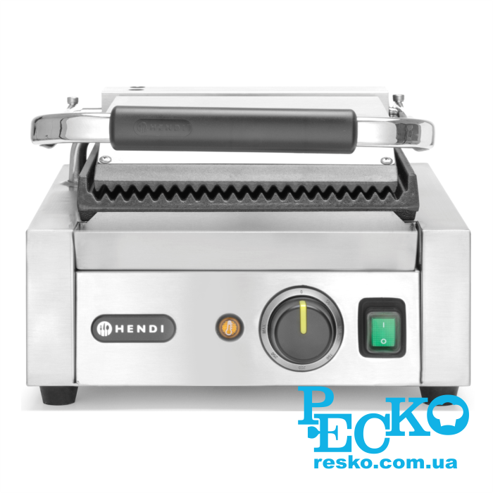 Гриль контактний Hendi 263501 притискний професійний ребристий