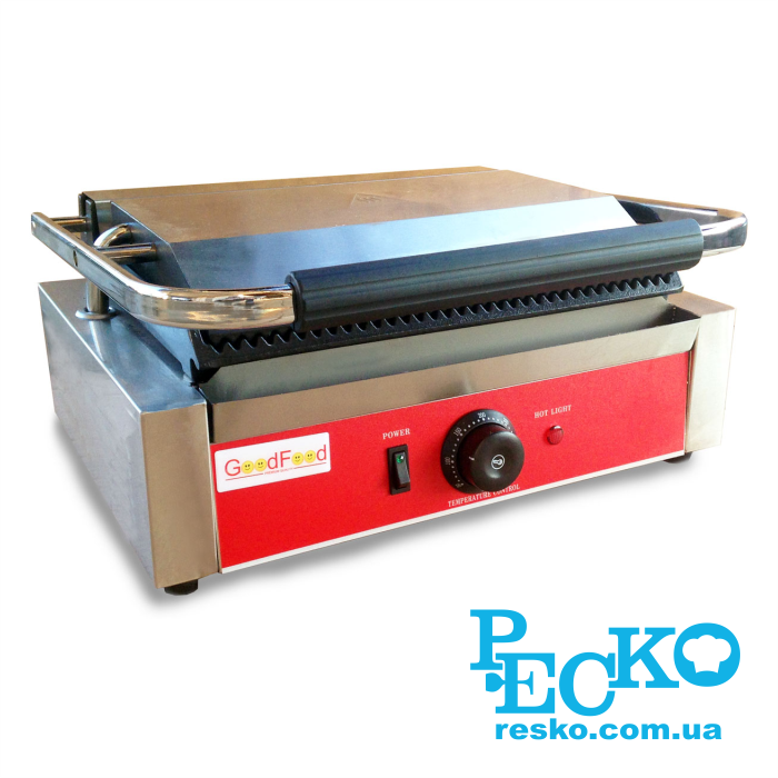 Гриль контактний GoodFood ECG11 притискний професійний ребристий