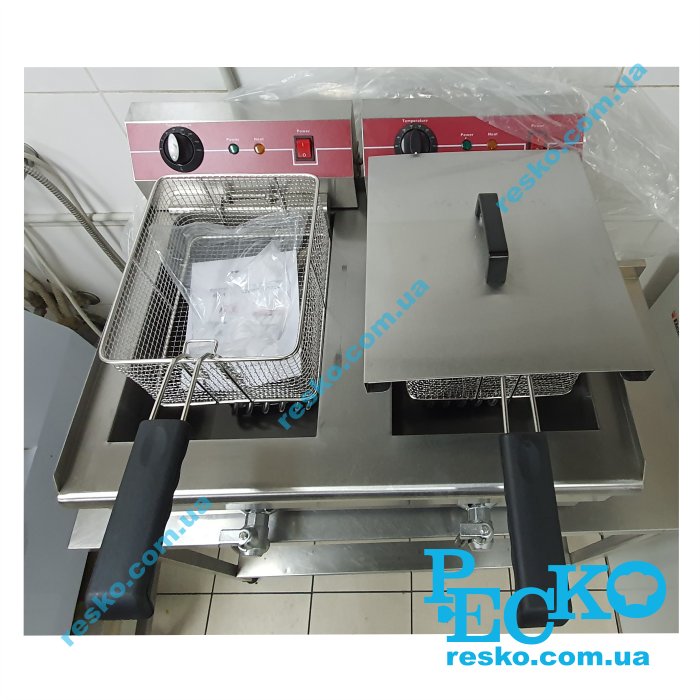 Фритюрниця Frosty EF-102V з краном електрична професійна 8+8 л