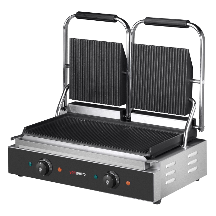 Гриль контактный GGM Gastro KGJ542 прижимной профессиональный ребристый