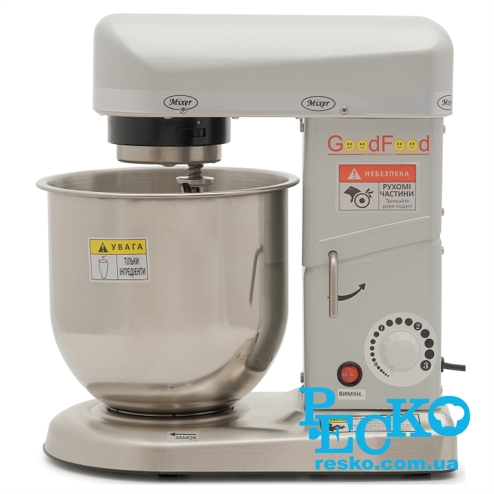 Миксер кондитерский планетарный GoodFood PM-B7 SILVER серебро профессиональный 7 л промышленный настольный от компании РЕСКО