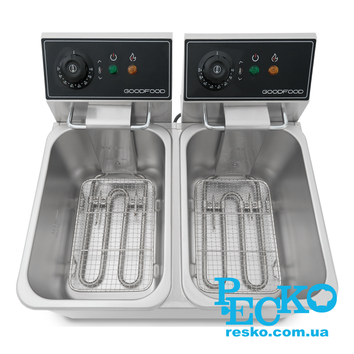Фритюрниця GoodFood EF44 BLACK електрична професійна 4+4 л