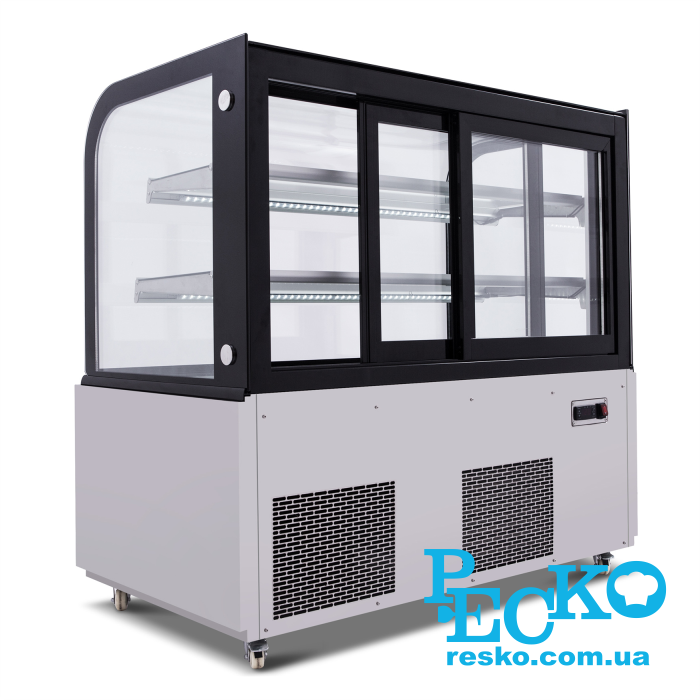 Вітрина холодильна GoodFood FW370R нержавіюча сталь кондитерська підлогова горизонтальна