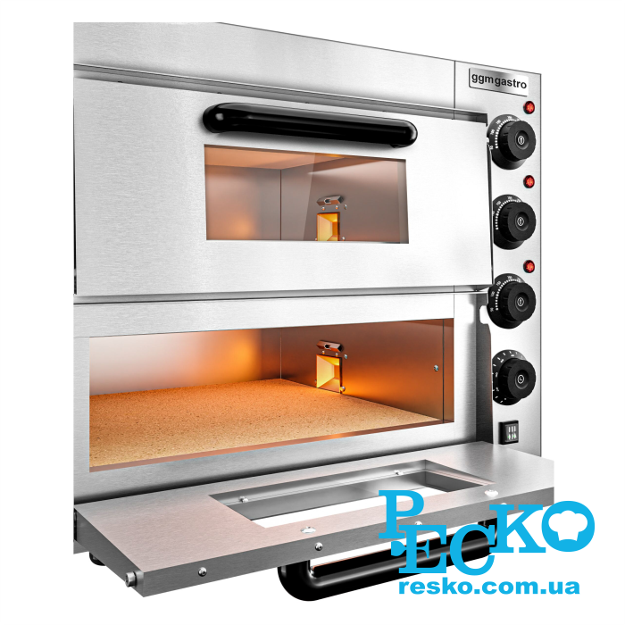 Печь для пиццы GGM Gastro PDKG20 электрическая две камеры