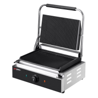 Гриль контактний GGM Gastro KGJ442 притискний професійний ребристий