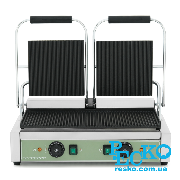 Гриль контактний GoodFood ECG20RR GREEN притискний професійний ребристий
