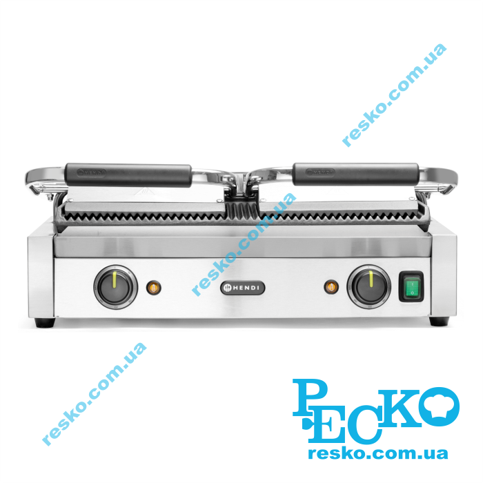 Гриль контактний Hendi 263709 притискний професійний ребристий