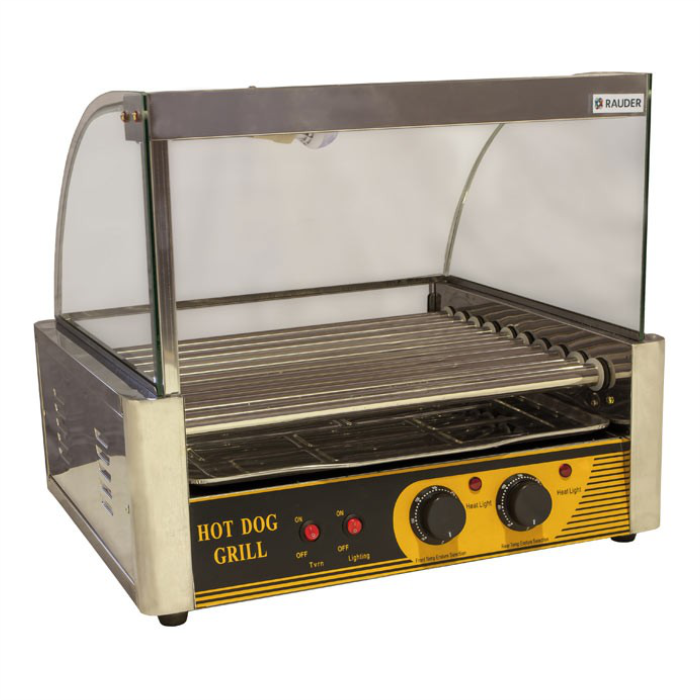 Гриль роликовый Rauder JRG-10G со стеклом 10 роликов