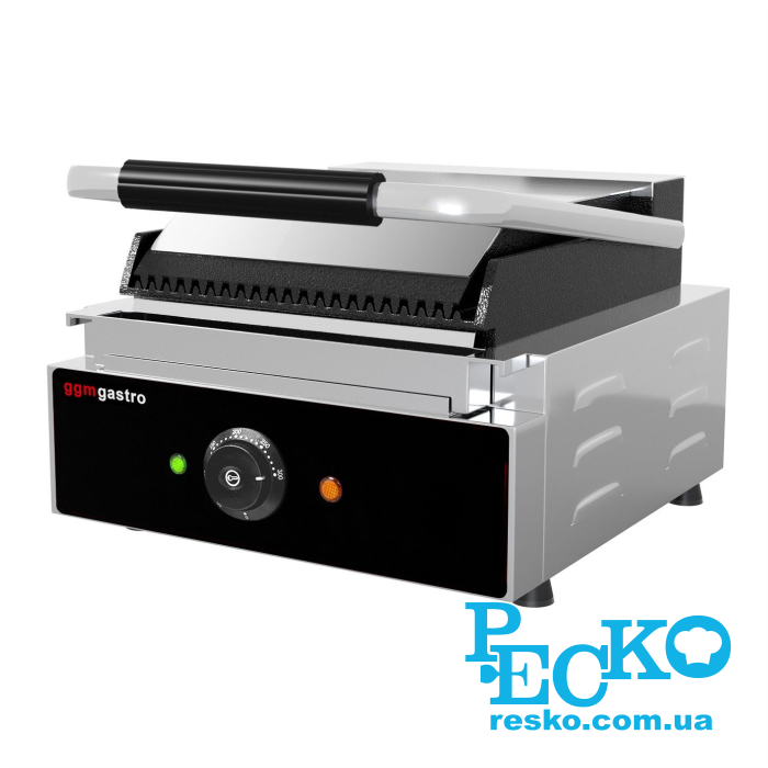 Гриль контактний GGM Gastro KGJ432 притискний професійний ребристий