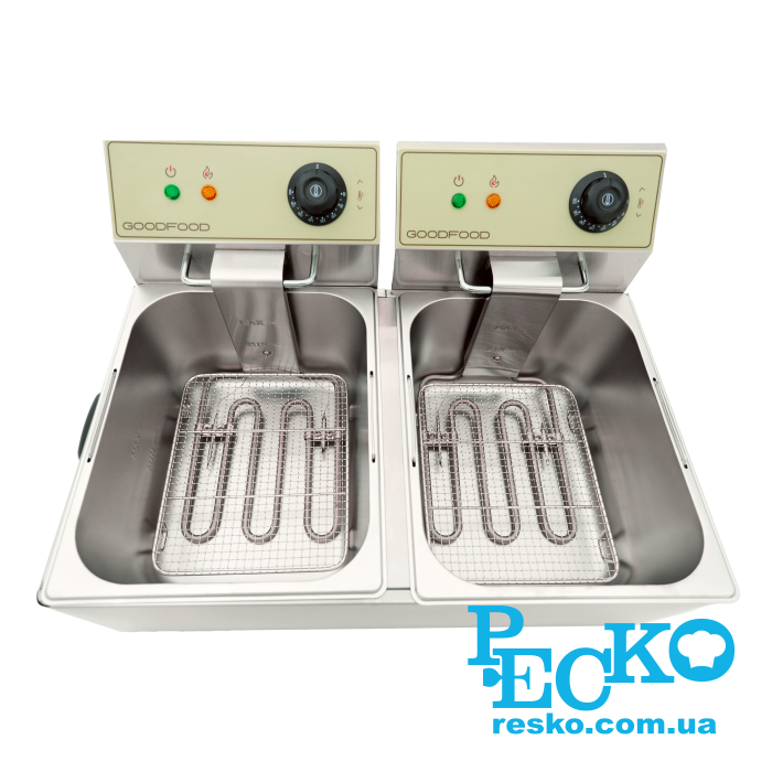 Фритюрниця GoodFood EF66 BEIGE електрична професійна 6+6 л
