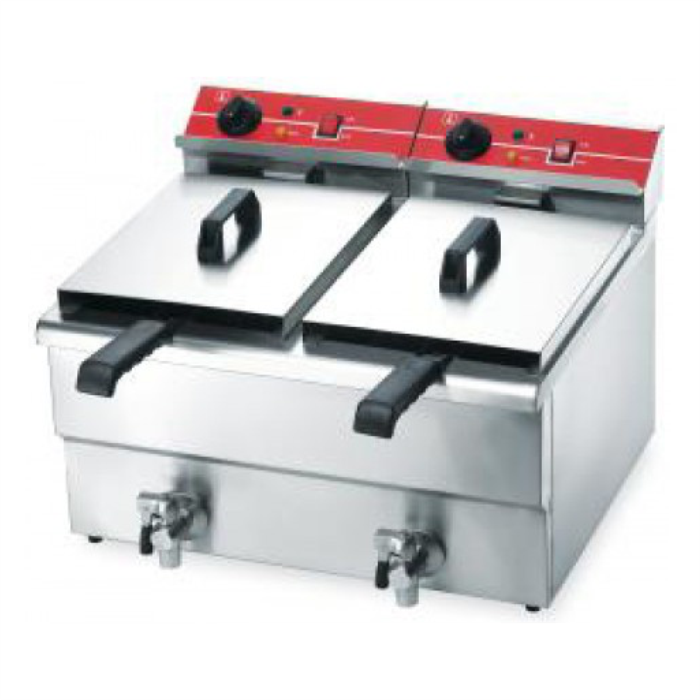 Фритюрница Frosty EF-102V с краном электрическая профессиональная 8+8 л