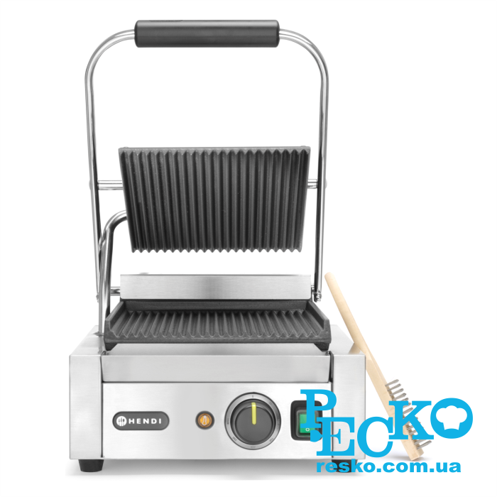 Гриль контактний Hendi 263501 притискний професійний ребристий