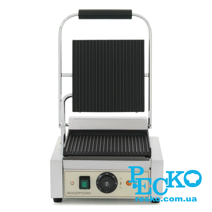Гриль контактний GoodFood ECG10 BEIGE притискний професійний ребристий