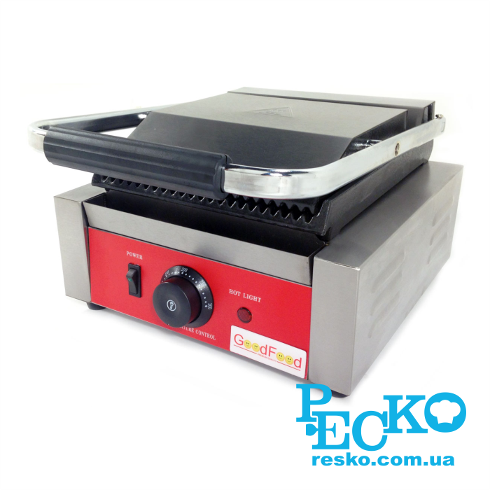 Гриль контактний GoodFood ECG10 притискний професійний ребристий