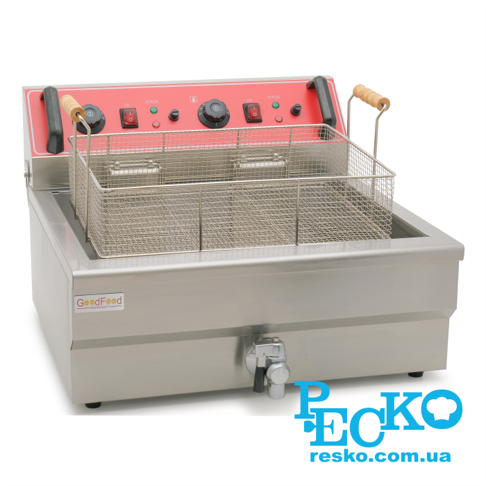 Чебуречниця GoodFood EF30V з краном електрична професійна 30 л