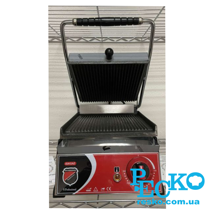 Гриль контактний Silver 2129 притискний професійний ребристий