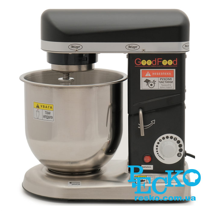 Миксер кондитерский планетарный GoodFood PM-B7 BLACK черный профессиональный 7 л промышленный настольный от компании РЕСКО