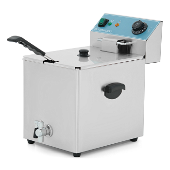 Фритюрница GoodFood EF8T BLUE с краном электрическая профессиональная 8 л