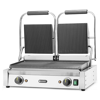 Гриль контактный Hendi 263709 прижимной профессиональный ребристый