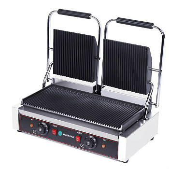 Гриль контактный Hurakan HKN-PE44R прижимной профессиональный ребристый