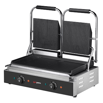 Гриль контактный GGM Gastro KGJ542 прижимной профессиональный ребристый