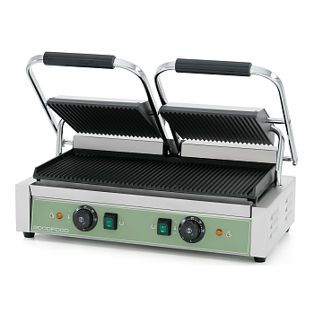 Гриль контактный GoodFood ECG20RR GREEN прижимной профессиональный ребристый