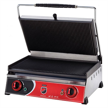 Гриль контактный Silver 2131 прижимной профессиональный ребристый