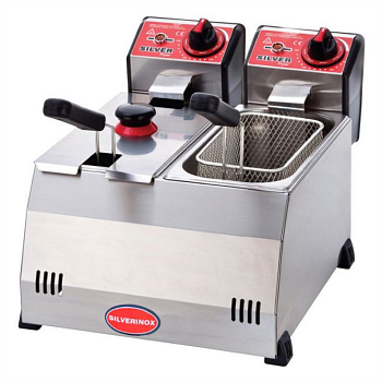Фритюрница Silver 2141 электрическая профессиональная 3+3 л